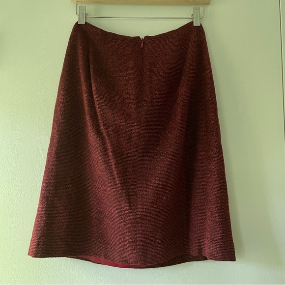 Vintage Oscar by Oscar De La Renta Y2K Tweed Red Pencil Skirt - Size 8 - Picture 3 of 13